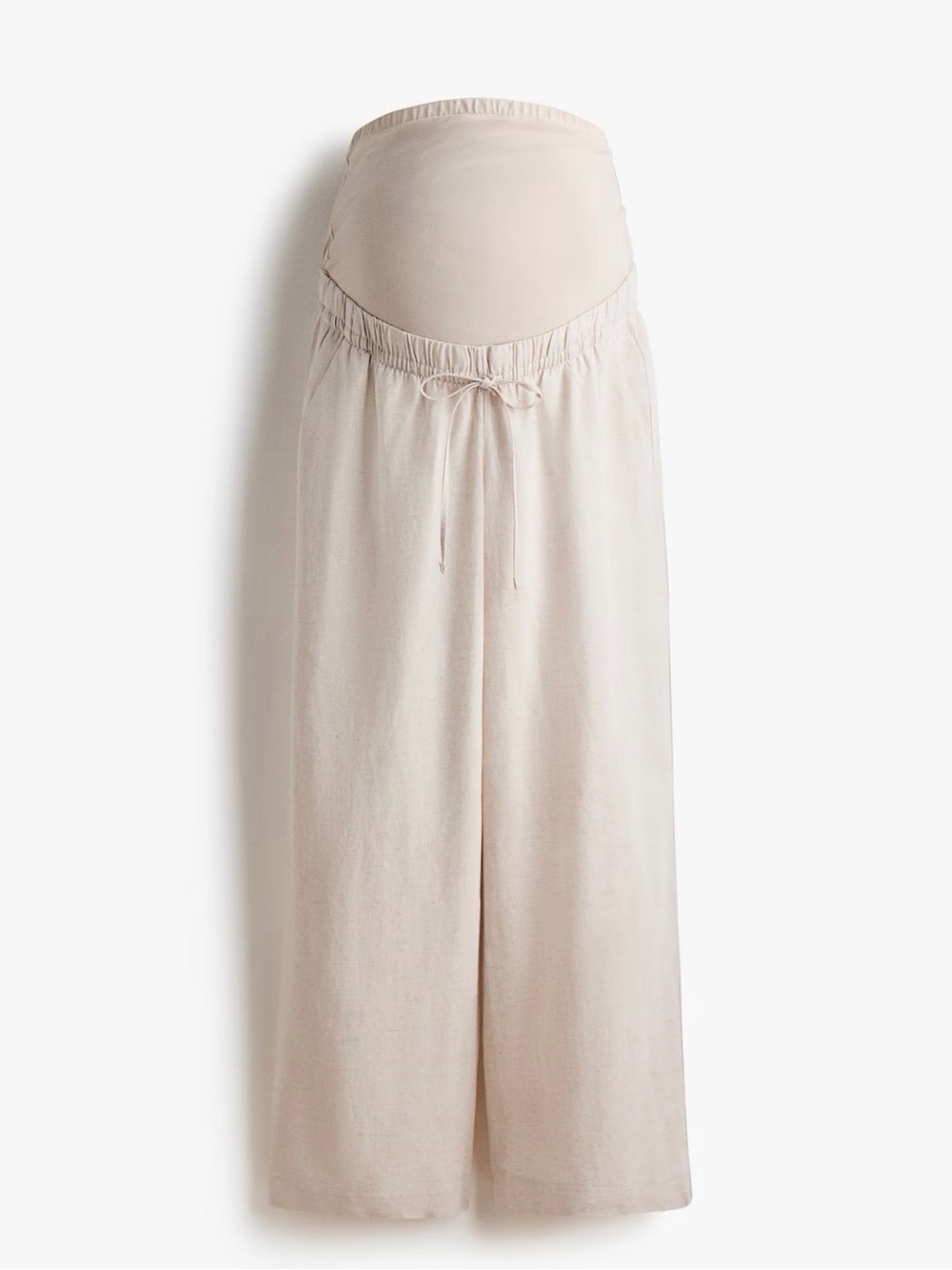 H&M MAMA Cream Linen Blend Maternity Pants Size M